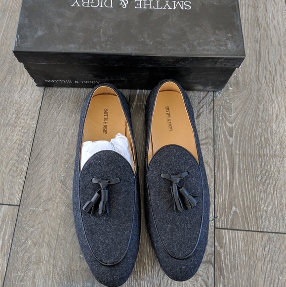 Smythe & Digby Belgian Slipper Loafers Flannel NIB - Picture 3 of 5
